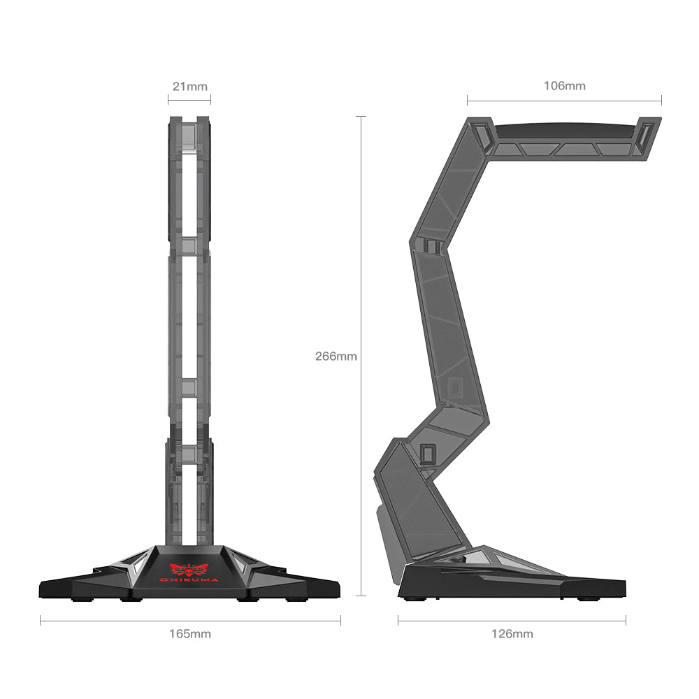 Soporte para auriculares para juegos ONIKUMA ST-3 de acrílico montado en la cabeza - Imagen 6