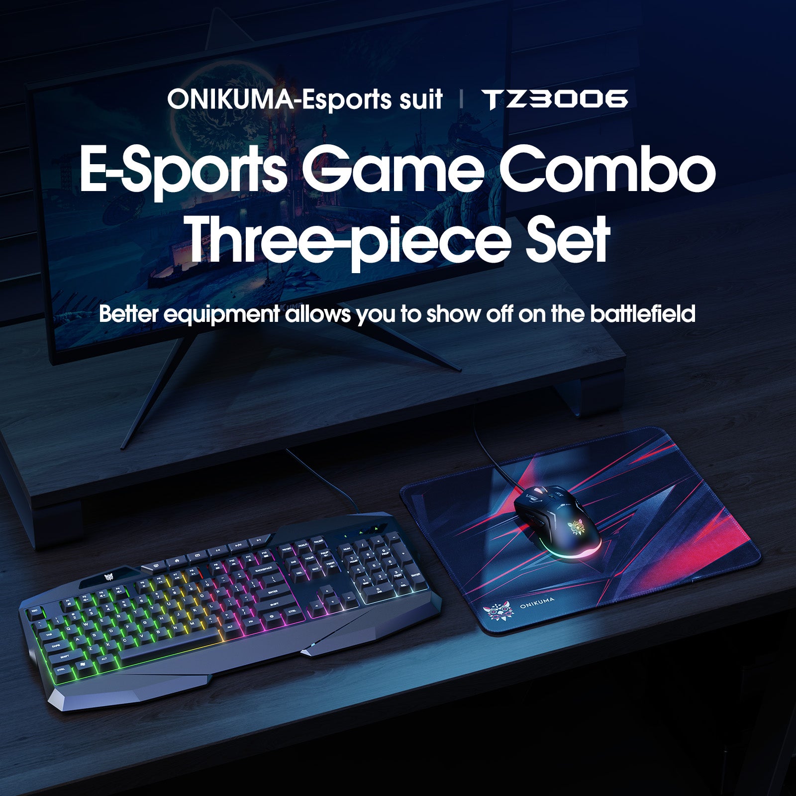 ONIKUMA TZ3006 Combo de juegos 3 en 1: teclado G22 / mouse CW917 / alfombrilla para mouse MP002 - Imagen 4
