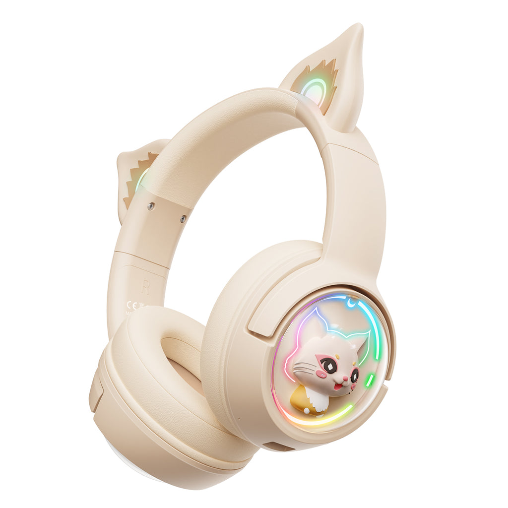 Auriculares inalámbricos para juegos ONIKUMA B5 RGB con oreja de gato y Bluetooth - Imagen 13