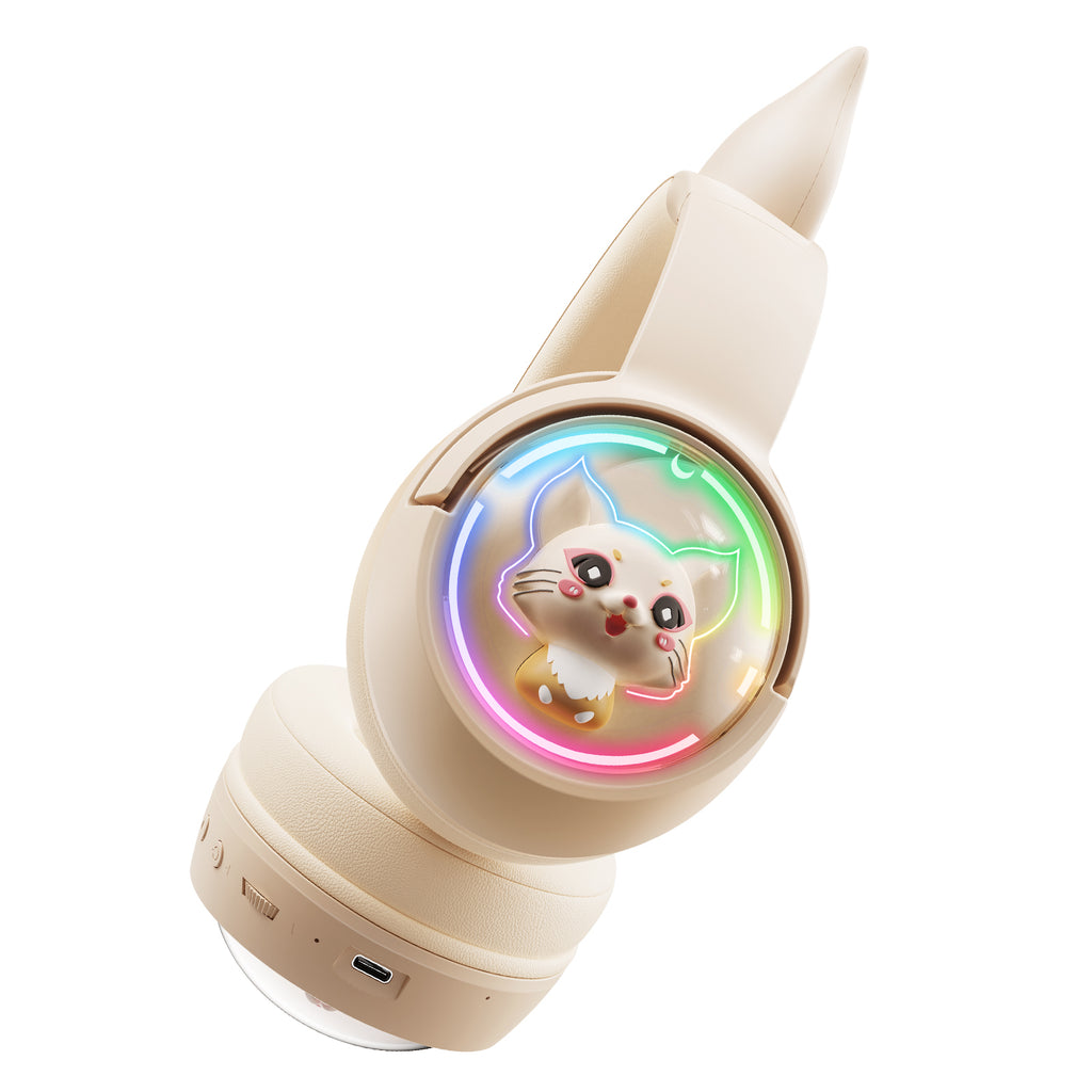 Auriculares inalámbricos para juegos ONIKUMA B5 RGB con oreja de gato y Bluetooth - Imagen 10