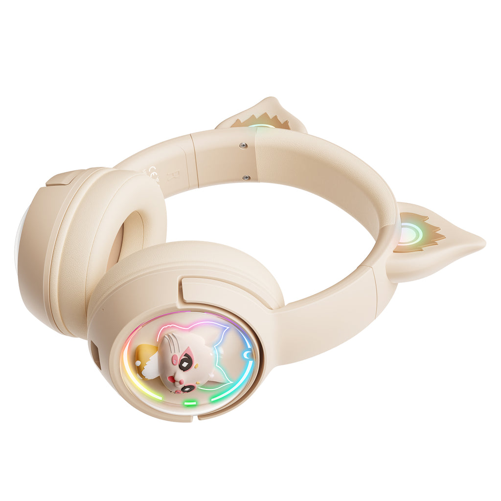 Auriculares inalámbricos para juegos ONIKUMA B5 RGB con oreja de gato y Bluetooth - Imagen 9