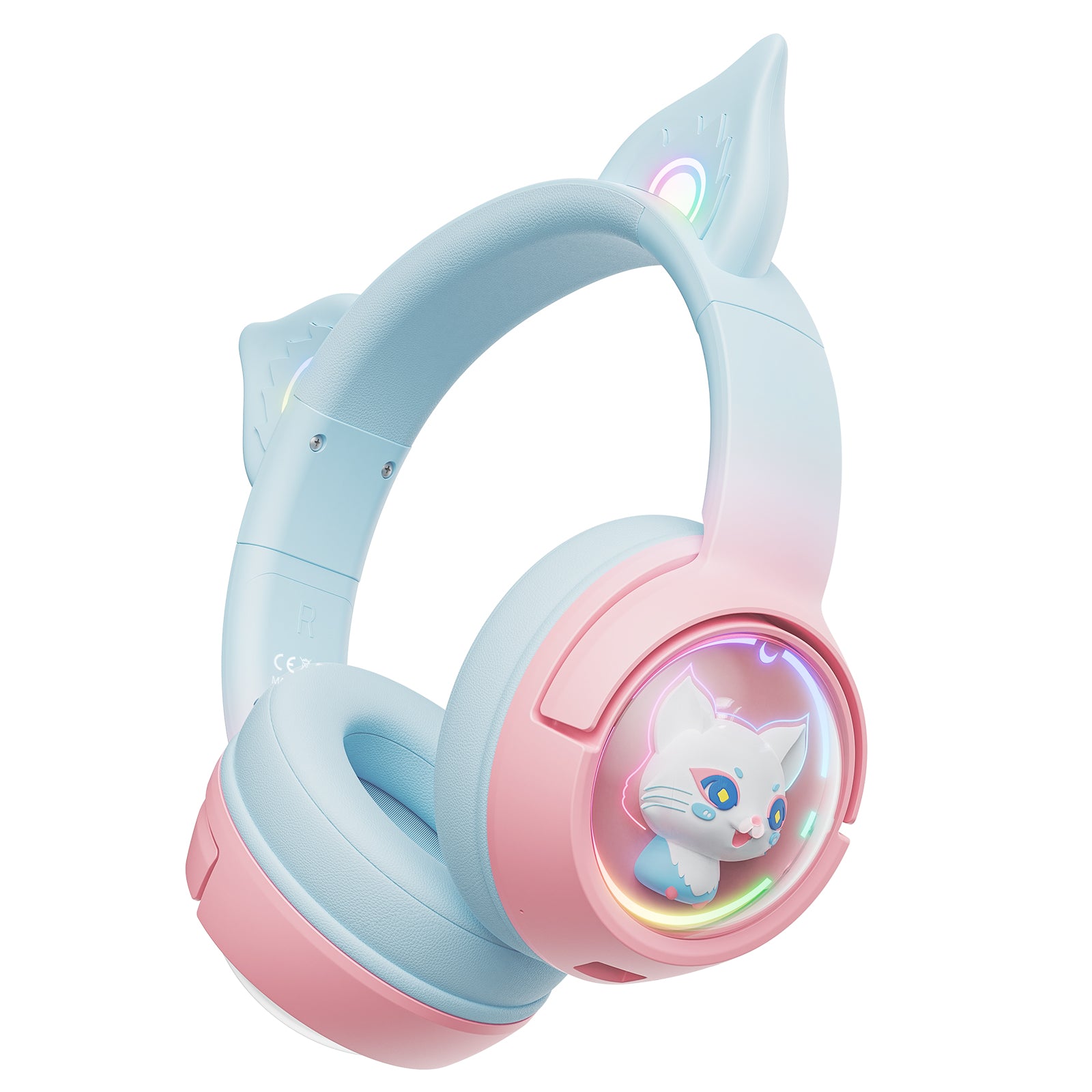 ONIKUMA B5 gradiente 2,4G inalámbrico Bluetooth con cable auriculares Linghu de 3 modos, auriculares con interruptor RGB