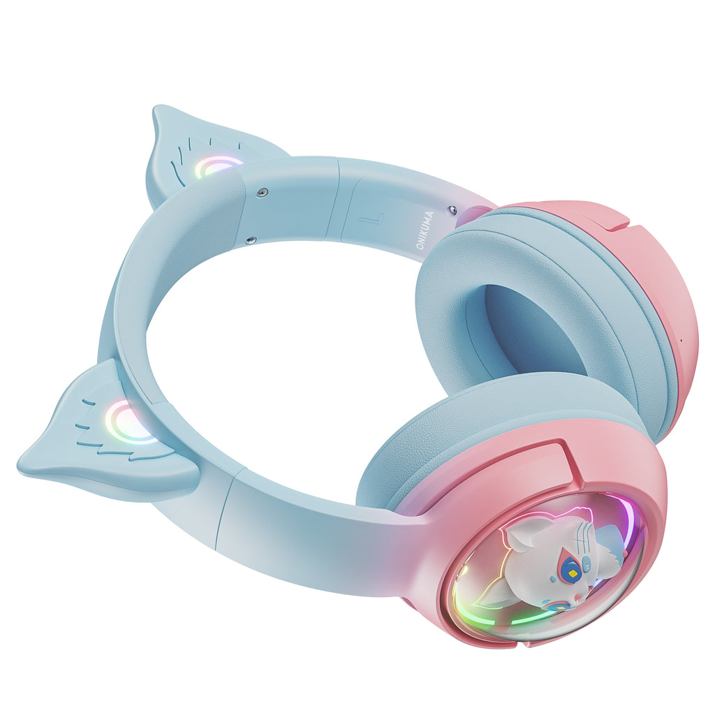 ONIKUMA B5 gradiente 2,4G inalámbrico Bluetooth con cable auriculares Linghu de 3 modos, auriculares con interruptor RGB - Imagen 6