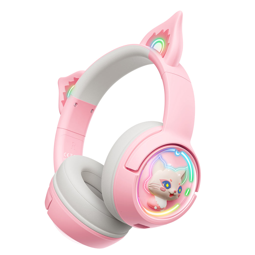 Auriculares inalámbricos para juegos ONIKUMA B5 RGB con oreja de gato y Bluetooth