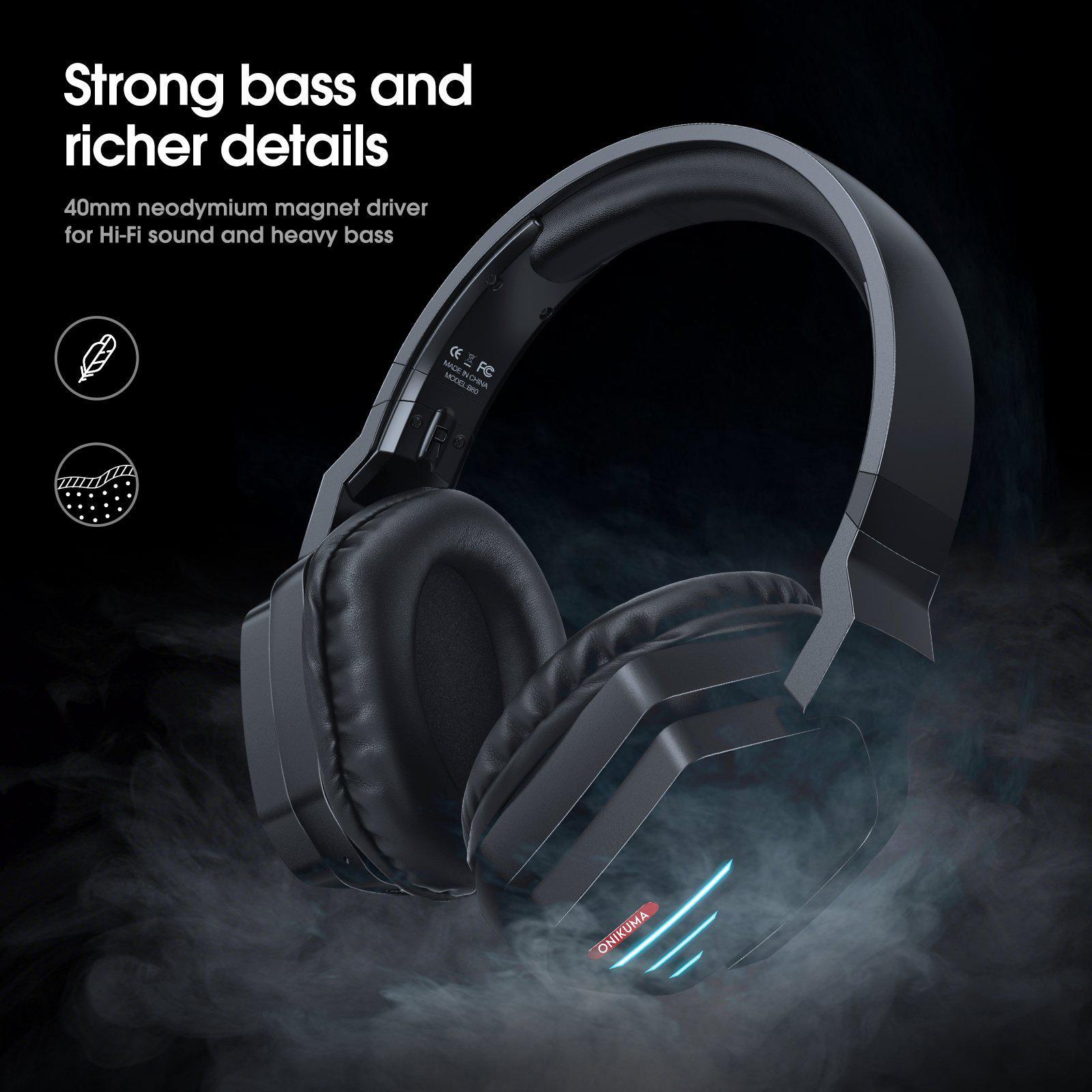 Auriculares inalámbricos Bluetooth para juegos ONIKUMA B60 - Imagen 12