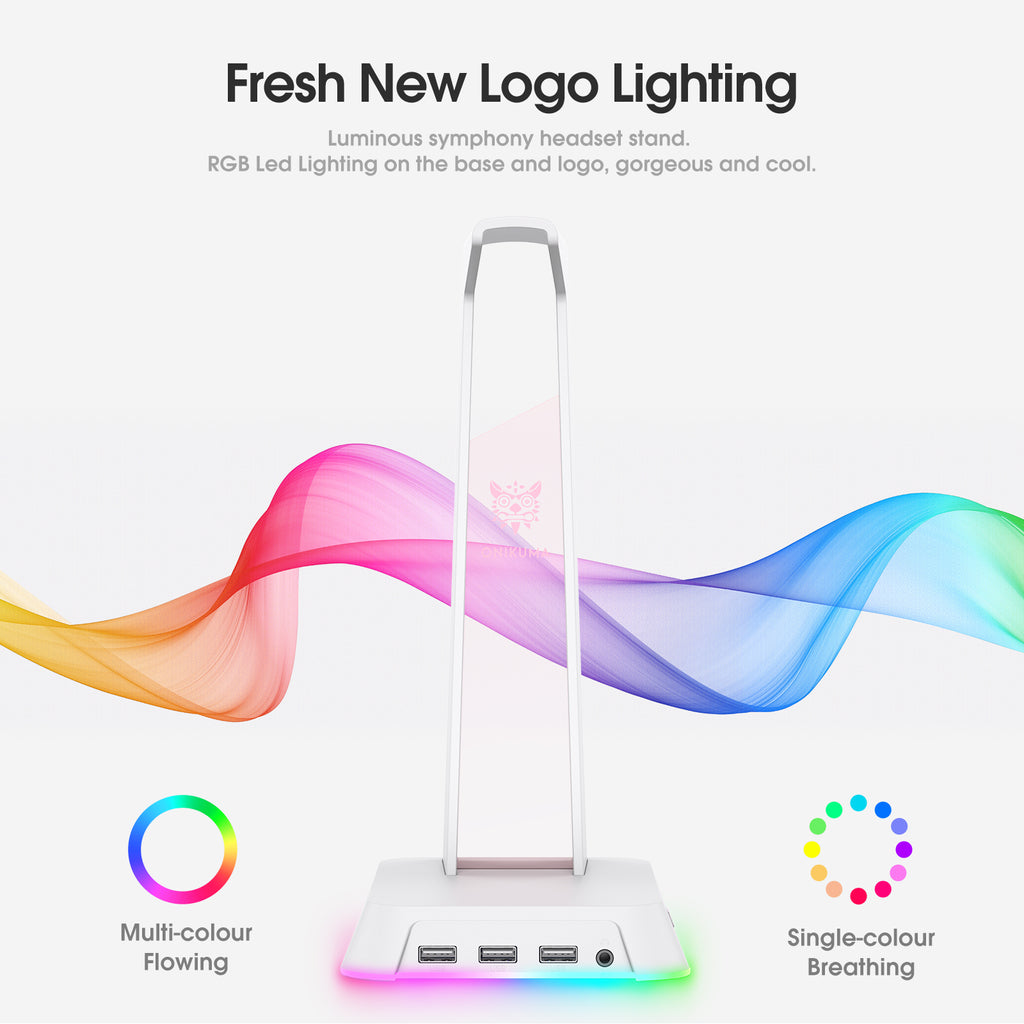 Soporte para auriculares para juegos ONIKUMA ST2 RGB con 3 puertos USB y AUX de 3,5 mm - Imagen 22