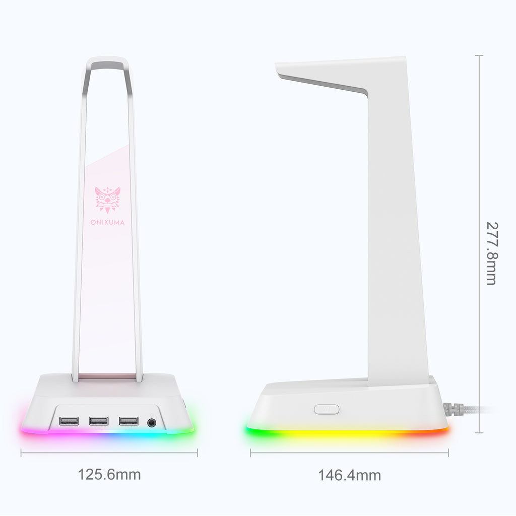 Soporte para auriculares para juegos ONIKUMA ST2 RGB con 3 puertos USB y AUX de 3,5 mm - Imagen 18