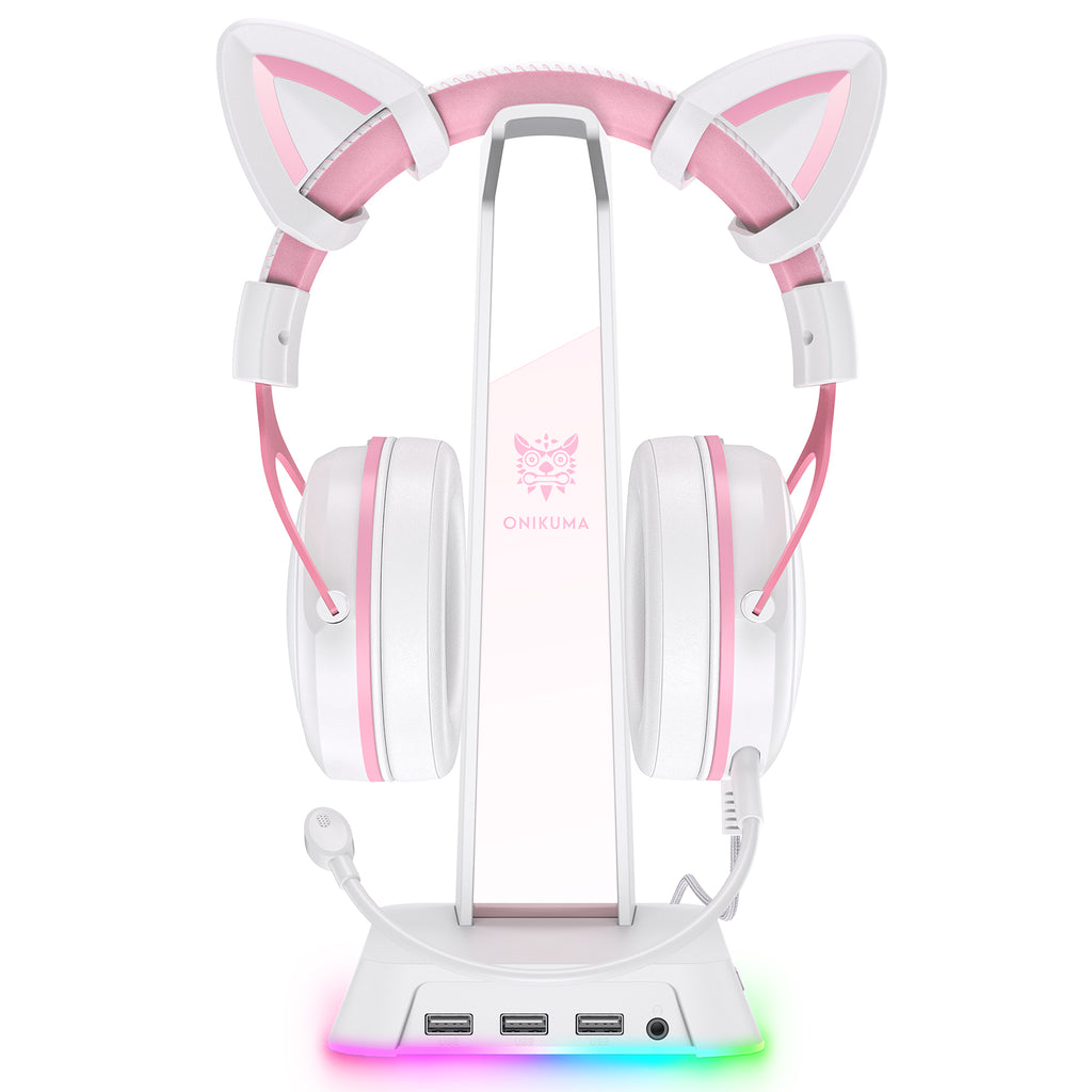 Soporte para auriculares para juegos ONIKUMA ST2 RGB con 3 puertos USB y AUX de 3,5 mm - Imagen 17