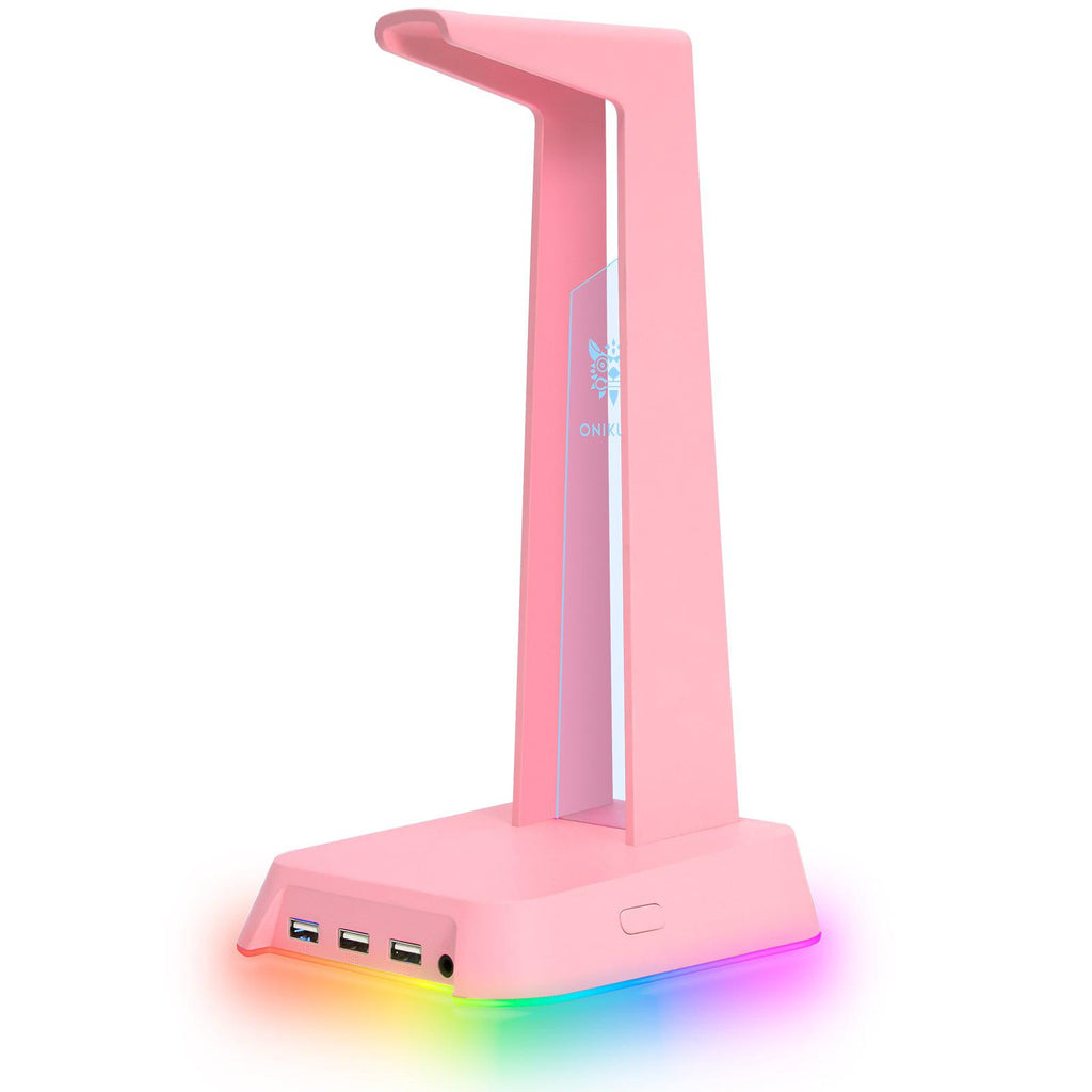 Soporte para auriculares para juegos ONIKUMA ST2 RGB con 3 puertos USB y AUX de 3,5 mm